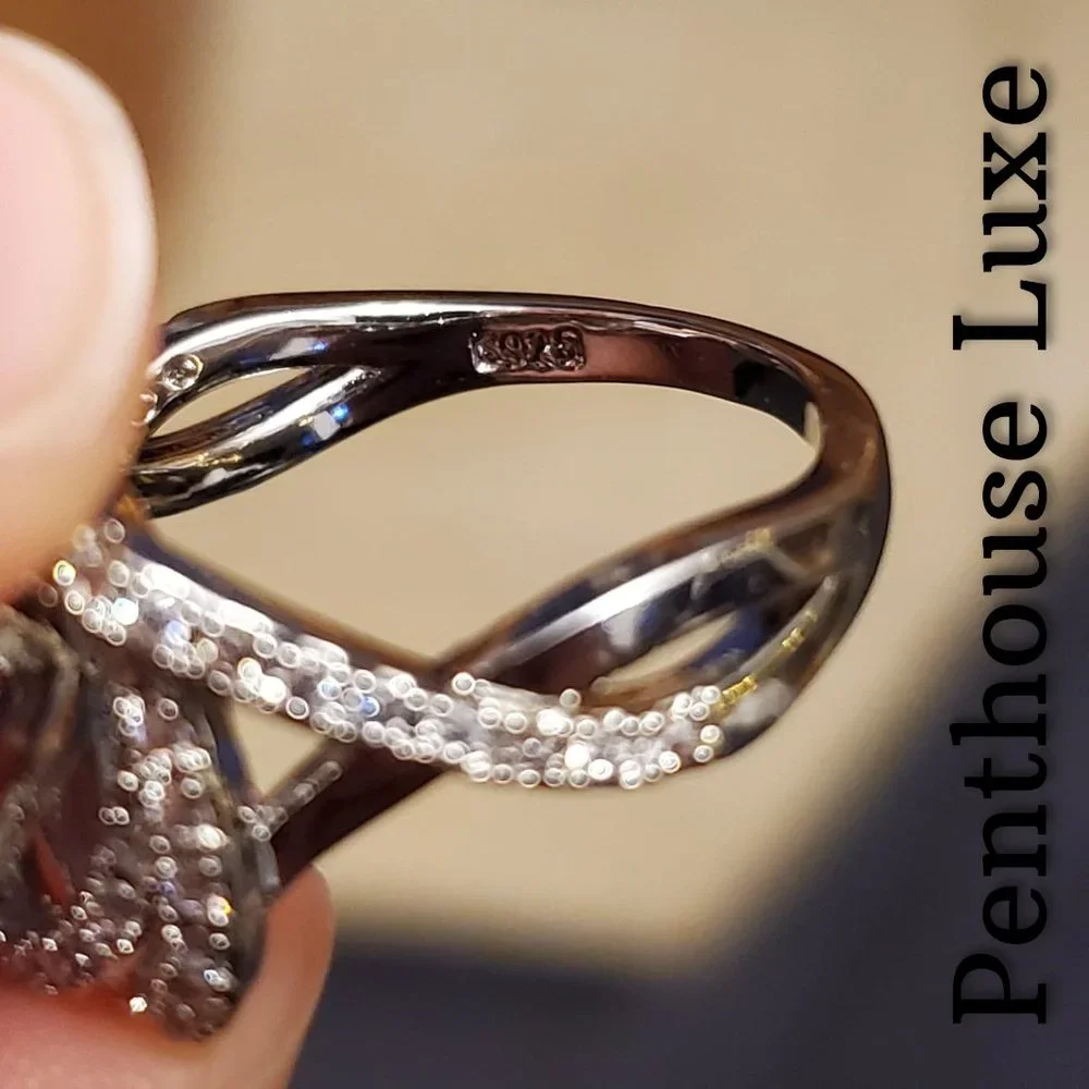 ALMOST GONE! 🔥CLEARANCE Galaxy Vortex Brilliant Cut Diamond Silver Ring - Picture 5 of 6